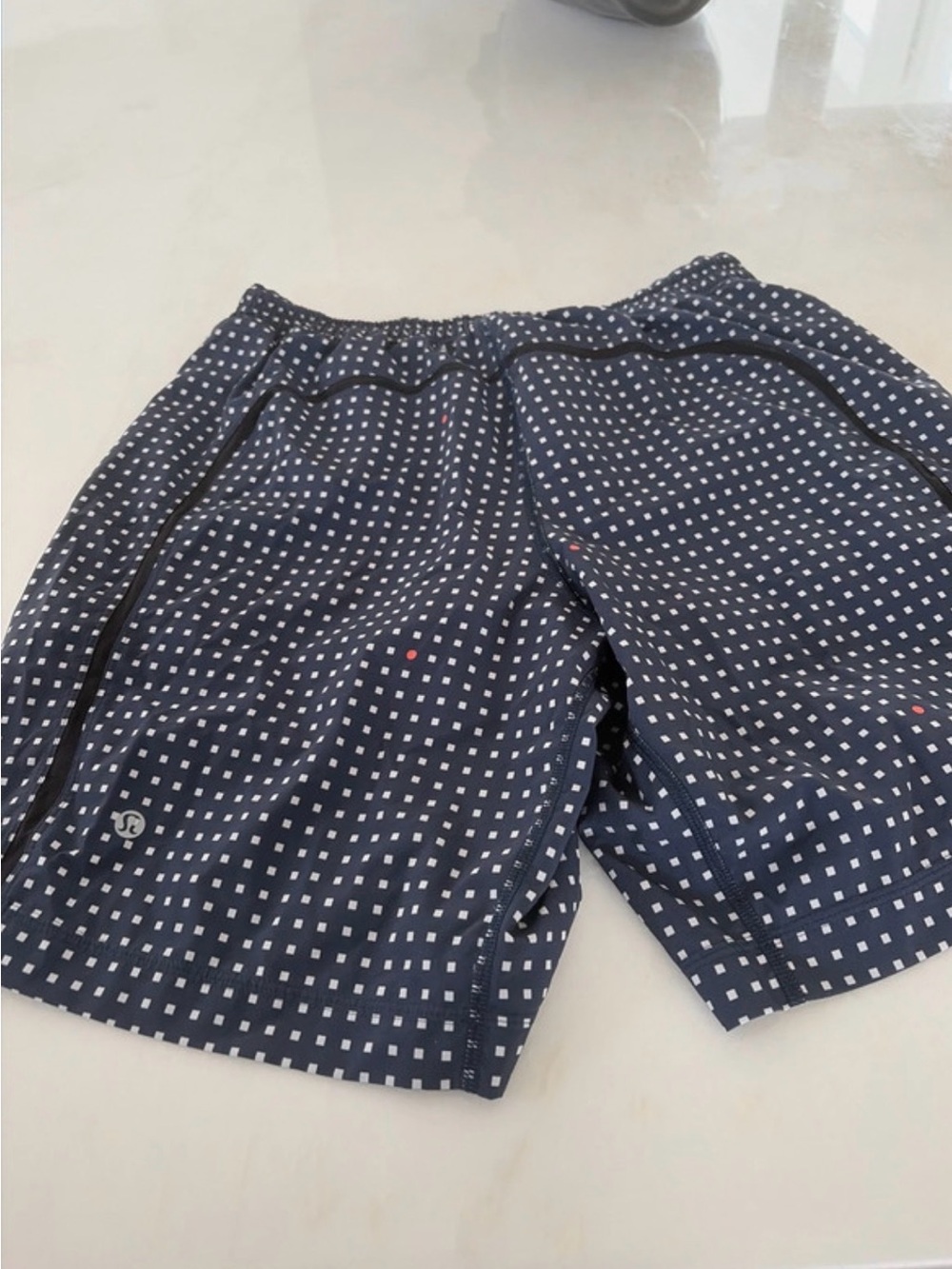lululemon athletica Navy Blue Polka Dot Athletic Shorts